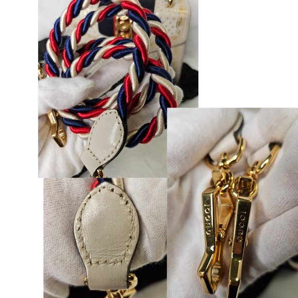 Authentic Gucci Sylvie Off White Colored Bag Gold Star Print- Authenticity Cert - Picture 14 of 17